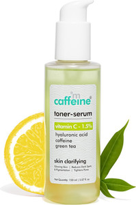 mcaffeine 15 vitamin c 2in1 toner-serum for glowing skin -green tea reduces dark spots men  women