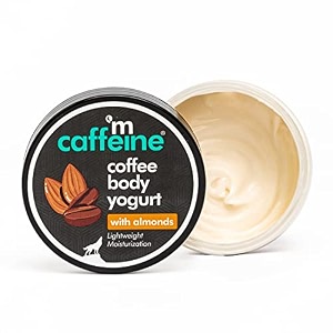mcaffeine coffee body yogurt with almonds for instant hydration amp moisturization  lightweight body moisturizer with fast absorbing gel-cream formula  nutty amp rich coffee-almond aroma - 100g