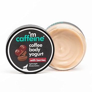 mcaffeine coffee body yogurt with berries for instant hydration amp moisturization  lightweight body moisturizer with fast absorbing gel-cream formula  refreshing fruit-coffee aroma - 100g