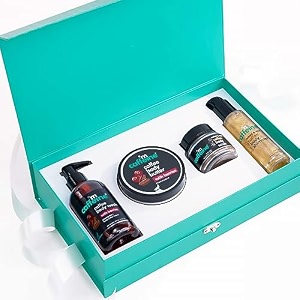 mcaffeine coffee glam body gift set for special occasions  luxury gift kit with body wash butter scrub amp shimmer  valentine present for women men him her