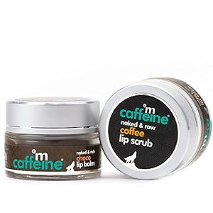 mcaffeine lip polishing kit with coffee lip scrub amp choco lip balm for dark chapped amp pigmented lips  85 reduction in dark lips  keeps 24hr moisturization  100 vegan