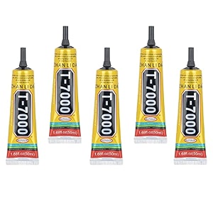 mcare t-7000 glue multipurpose adhesive black glue sealant clear fabric mobile phone screen repair diy jewelry art and resin crafts bag decoration pack of 5