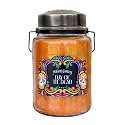 McCall’s Candles | Day of the Dead | 26 oz Scented Candle | USA-Poured | Vintage Rustic Jar with Carrying Handle | Black Plum, Peach & Patchouli Fragrance
