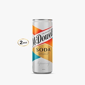 mcdowells soda water pack of 2 x 250 ml  premium carbonated beverage  zero sugar  strong amp refreshing fizz  perfect mixer for cocktails amp mocktails  sparkling drink