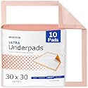McKesson Ultra Underpads, Heavy Absorbency, Peach, 30 x 30 in, 10 ct