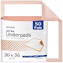 McKesson Underpads Bed Pads, Heavy Absorbency, Peach, 36 x 36 in, 50 ct