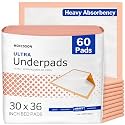 McKesson Underpads Bed Pads, Heavy Absorbency, Peach, 30 x 36 in, 60 ct