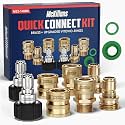 McKillans® Pressure Washer Quick Connect Kit, M22-14mm to 3/8" Male Female Quick Disconnect Kit for Power Washer (Brass)