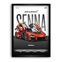 McLaren Senna Poster | Framed McLaren A4 Sized (31 x 23 cm) | Senna Supercar Frame for Wall, Gift for Boys, Car Poster | Supercar Frames | Car Posters for Wall, Bedroom, Hostel, Study Room (F_129)