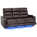 MCombo 76.7'' 3 Seats Zero Gravity Power Loveseat Sofa for Adults, Home Theater Seating with Power Headrest, FSC Certified, USB &amp; Type C Ports, Armrest Storage &amp; LED Light HTS564 (Brown)