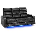 MCombo 76.7'' 3 Seats Zero Gravity Power Loveseat Sofa for Adults, Home Theater Seating with Power Headrest, FSC Certified, USB &amp; Type C Ports, Armrest Storage &amp; LED Light HTS564 (Black)