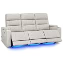MCombo 76.7'' 3 Seats Zero Gravity Power Loveseat Sofa for Adults, Home Theater Seating with Power Headrest, FSC Certified, USB &amp; Type C Ports, Armrest Storage &amp; LED Light HTS564 (Light Grey)