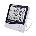 MCP Healthcare Digital Thermometer Hygrometer HTC-2 Room Thermometer with Humidity Incubator Meter and Accurate Temperature Indicator Wall Mounting LCD Digital Clock Monitor for Indoor