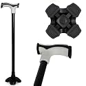 MCP Nimbus T Shape Aluminum Walking Stick, Lightweight, Walking Stick for Old People, Adjustable Height, Wide Base for Balance Stick (Big Shoe)