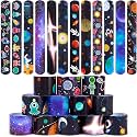 MCPINKY Slap Bracelets Bulk, 48 PCS Snap Bracelets Space Party Favors