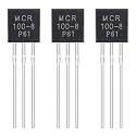MCR100-8 Unidirectional Thyristor 1A 600V Single Direction Silicon Controlled Rectifier 100-8 1 Amp 600 Volt Direct Plug Transistor TO-92 (Pack of 50pcs)