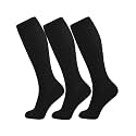 +MD 3 Pairs Bamboo Viscose Compression Socks for Women Men 15-20mmHg Knee High Support Stockings for Pregnancy Nurse Travel
