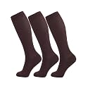 +MD 3 Pairs Bamboo Viscose Compression Socks for Women Men 15-20mmHg Knee High Support Stockings for Pregnancy Nurse Travel