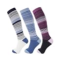 +MD 3 Pairs Bamboo Viscose Compression Socks for Women Men 15-20mmHg Knee High Support Stockings for Pregnancy Nurse Travel