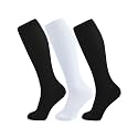 +MD 3 Pairs Bamboo Viscose Compression Socks for Women Men 15-20mmHg Knee High Support Stockings for Pregnancy Nurse Travel
