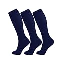 +MD 3 Pairs Bamboo Viscose Compression Socks for Women Men 15-20mmHg Knee High Support Stockings for Pregnancy Nurse Travel