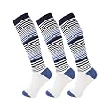 +MD 3 Pairs Bamboo Viscose Compression Socks for Women Men 15-20mmHg Knee High Support Stockings for Pregnancy Nurse Travel