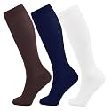 +MD 3 Pairs Bamboo Viscose Compression Socks for Women Men 15-20mmHg Knee High Support Stockings for Pregnancy Nurse Travel
