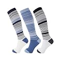 +MD 3 Pairs Bamboo Viscose Compression Socks for Women Men 15-20mmHg Knee High Support Stockings for Pregnancy Nurse Travel