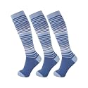 +MD 3 Pairs Bamboo Viscose Compression Socks for Women Men 15-20mmHg Knee High Support Stockings for Pregnancy Nurse Travel