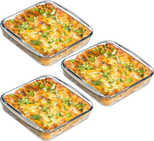 MDNSHO Borosilicate Glass serving bowl Tray Container