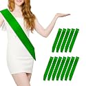 MDOZQ 12 Pcs Blank Satin Sash Party Favors Green Sash Plain Sash Pageant Sash Satin Sash Sash to Decorate Sashes for Birthday, Wedding, Graduation, DIY, Beauty Pageant, Hen Party, Homecoming