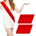MDOZQ 60 Pcs Satin Sash Party Favors - Red Sash for Bridal Showers, Weddings, Birthdays, Graduations, Beauty Pageants, Hen Parties, Homecomings - DIY Make Your Own