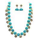 Antique Flower Necklace with Antique Flower Stud and Jhumka Earring Set for Beautiful Woman (MDS-1032)