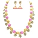 Antique Flower Necklace with Antique Flower Stud and Jhumka Earring Set for Beautiful Woman (MDS-1032)