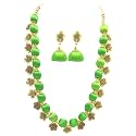 Antique Flower Necklace with Antique Flower Stud and Jhumka Earring Set for Beautiful Woman (MDS-1032)