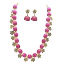 Antique Flower Necklace with Antique Flower Stud and Jhumka Earring Set for Beautiful Woman (MDS-1032)