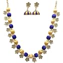 Antique Flower Necklace with Antique Flower Stud and Jhumka Earring Set for Beautiful Woman (MDS-1032)