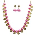 Antique Flower Necklace with Antique Flower Stud and Jhumka Earring Set for Beautiful Woman (MDS-1032)
