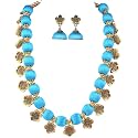 Antique Flower Necklace with Antique Flower Stud and Jhumka Earring Set for Beautiful Woman (MDS-1032)