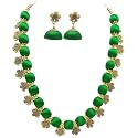 Antique Flower Necklace with Antique Flower Stud and Jhumka Earring Set for Beautiful Woman (MDS-1032)