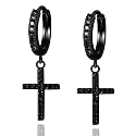 Me&Hz Cross Dangle Earrings for Women Men Cross Huggie Hoop Earrings