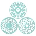 ME.FAN Trivets for Dishes/Pots/Pans, 3 Pcs Silicone Mats, Flexible/Durable/Non Slip Hot Pads to Protect Table and Counter Top (Mint Green)