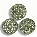 ME.FAN Trivets for Dishes/Pots/Pans, 3 Pcs Silicone Mats, Flexible/Durable/Non Slip Hot Pads to Protect Table and Counter Top (Olive Green)