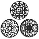 ME.FAN Trivets for Dishes/Pots/Pans, 3 Pcs Silicone Mats, Flexible/Durable/Non Slip Hot Pads to Protect Table and Counter Top (Black)
