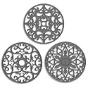 ME.FAN Trivets / Silicone Trivets 3 Pcs Silicone Mats for Hot Dishes / Hot Pots / Hot Pans, Hot Pads to Portect Table and Counter Top - Flexible / Durable / Non Slip (Grey)