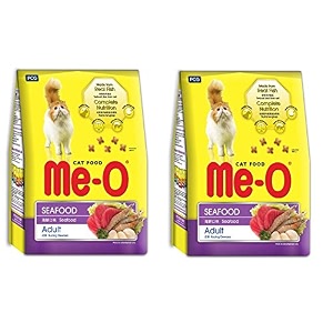 me-o dry adult cat food seafood flavor 12kg - pack of 2