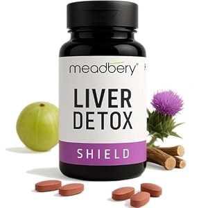 meadbery liver detox milk thistle extract detox supplement for men and women with 600mg of silybum marianum for healthy liver helps in cleanse liver natural fatty liver support 60 vegetarian tablets