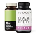 Meadbery Liver Detox 30 Tablets with Milk Thistle For Healthy Liver Function + Meadbery Natural Gas Relief 60 Tablets, Bloat Relief Doctor Formulated Ingredients