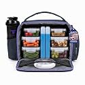 Meal Prep Lunch Box with 6 Containers, 2 Ice Packs, Cooler Bag, Purple