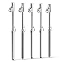 MEANLIN MEASURE Silver Double Straight Type Tire Pressure Gauge,Dual Head Air Pressure Gauge 5Pcs,Pressure Range 10-150 Psi(Suitable for Trucks, etc.)